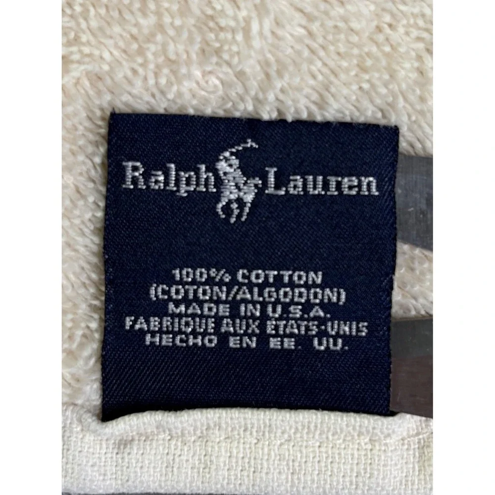 Ralph Lauren Cotton Bath Towel 32 X 53 in Ivory Cream